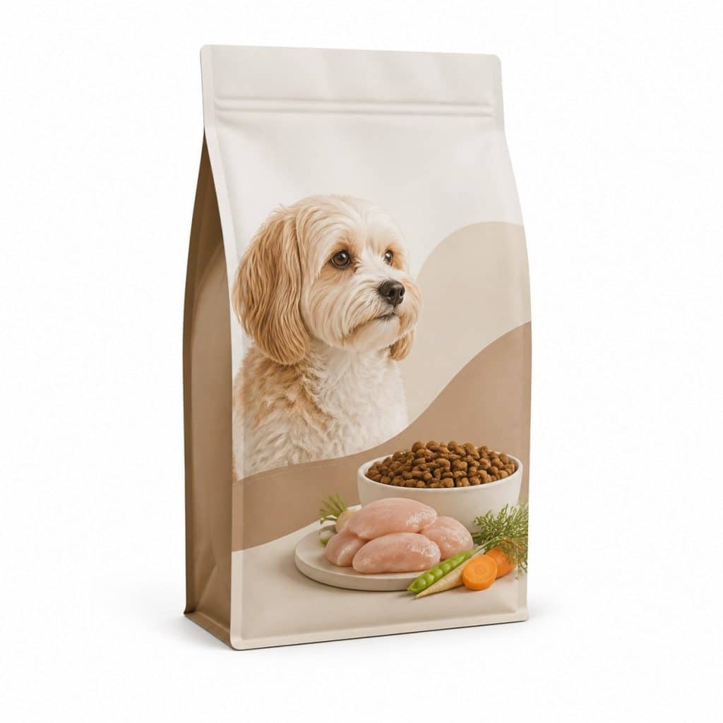Croquettes digestion sensible au poulet, petit chien — packshot