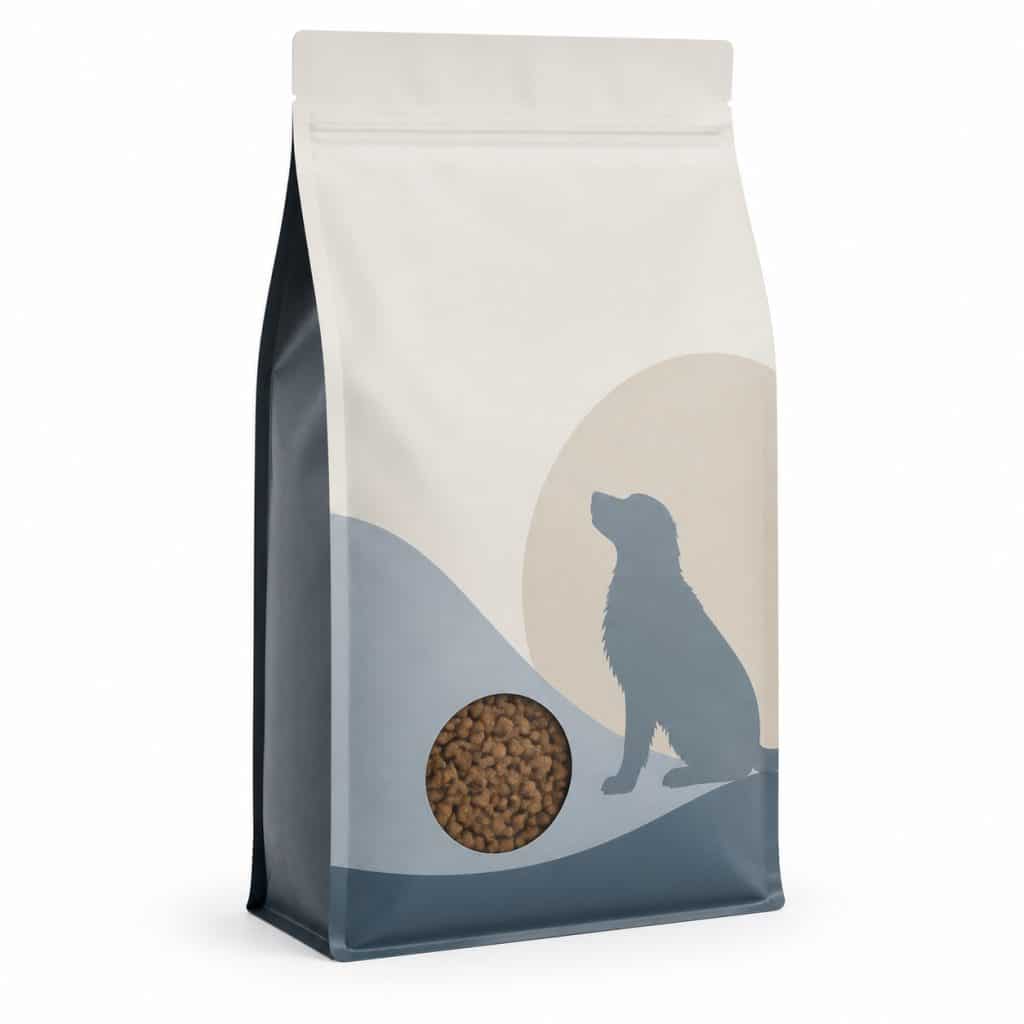 Croquettes light sans céréales, chien sensible et rond — packshot