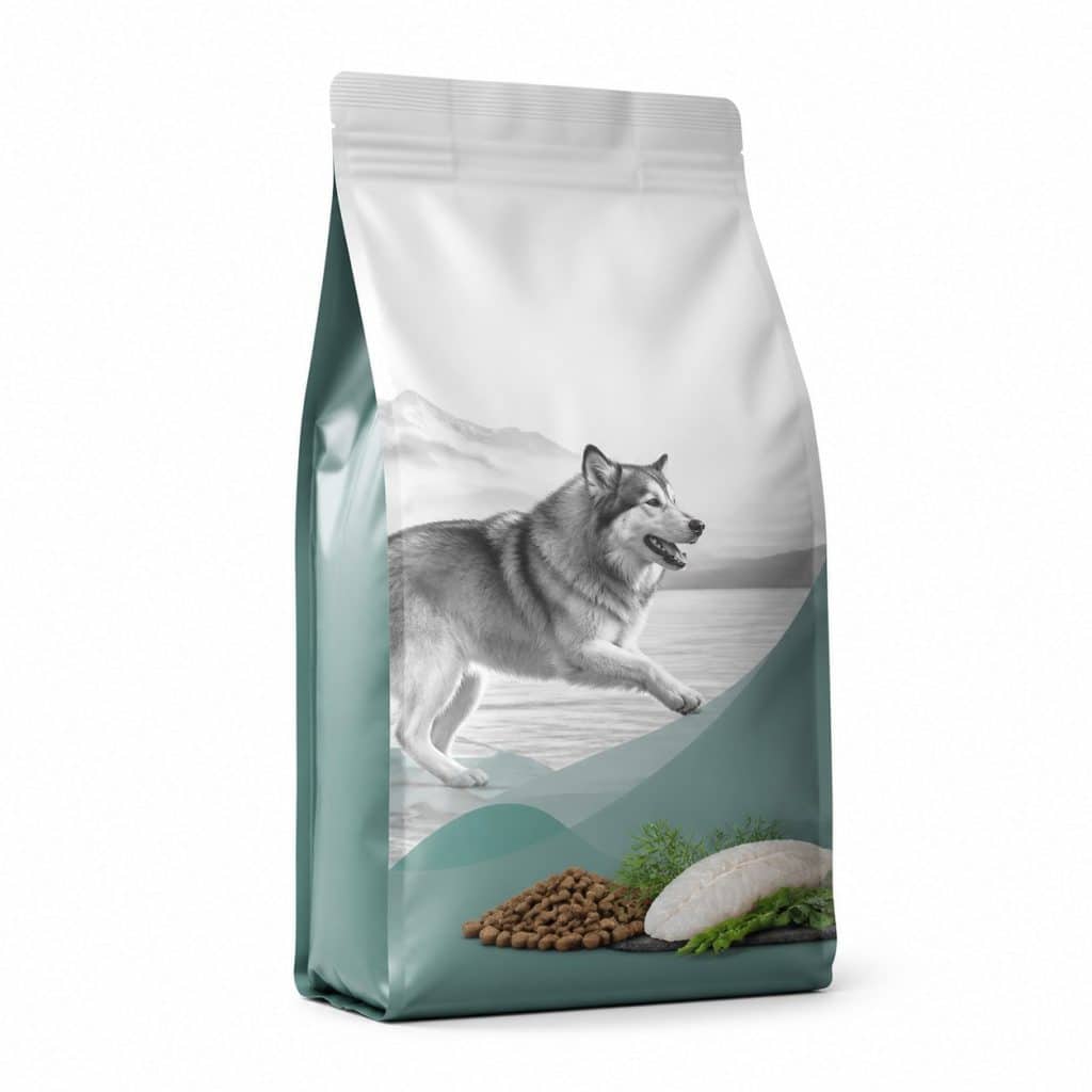 Croquettes naturelles poisson blanc, grand chien actif — packshot