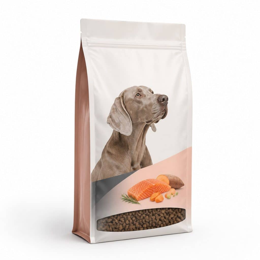 Croquettes sans céréales saumon, grand chien hypoallergénique — packshot