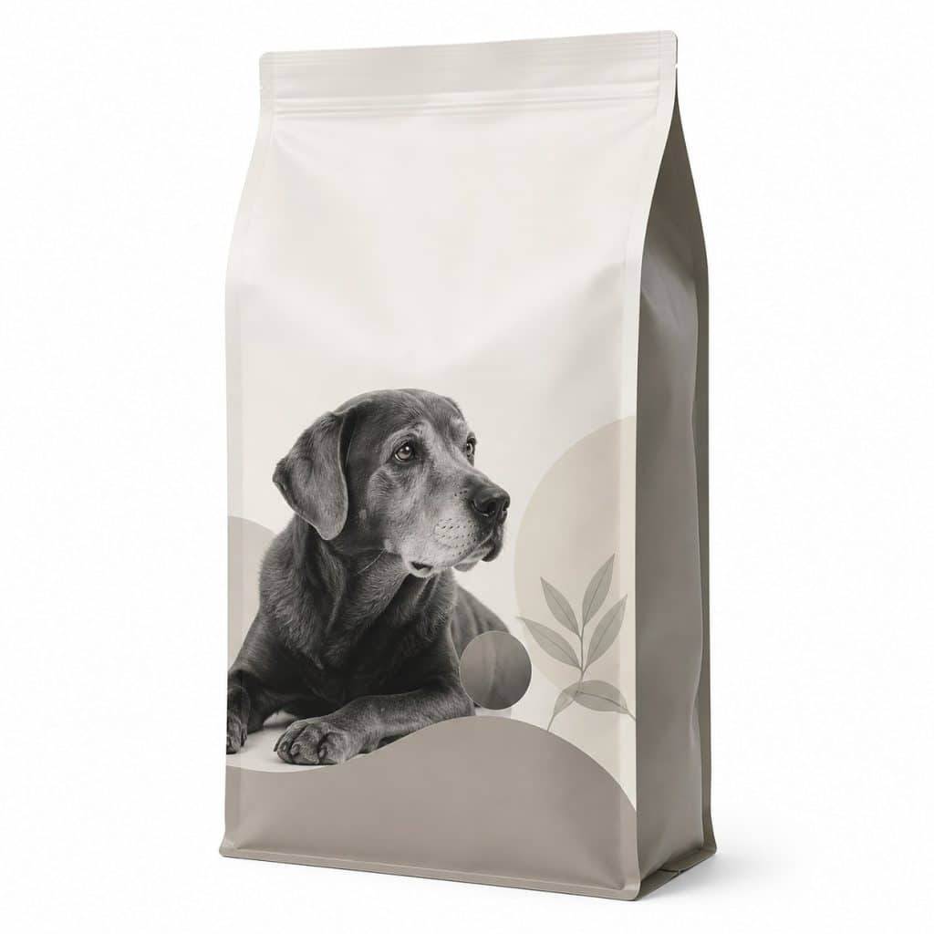 Croquettes senior sans céréales, chien sensible âgé — packshot